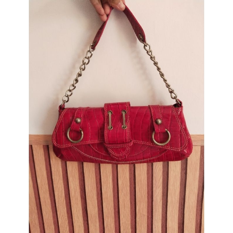 HANDBAG/TAS CROCO/TAS MERAH/SLINGBAG/PRELOVED/TAS WANITA/TAS PESTA