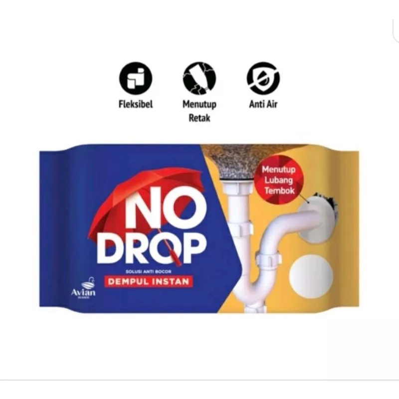 NO DROP DEMPUL INSTAN 20GRAM KECIL TEMBOK DINDING ELASTIS ANTI BOCOR TAMBAL DINDING LUBANG PENAMBAL