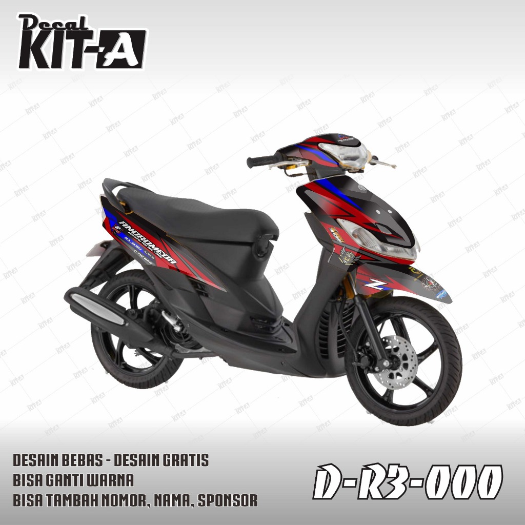 Decal Stiker Motor Mio Sporty Biru merah hitam racing roadrace Naruto Sasuke Dekal Sticker Striping 