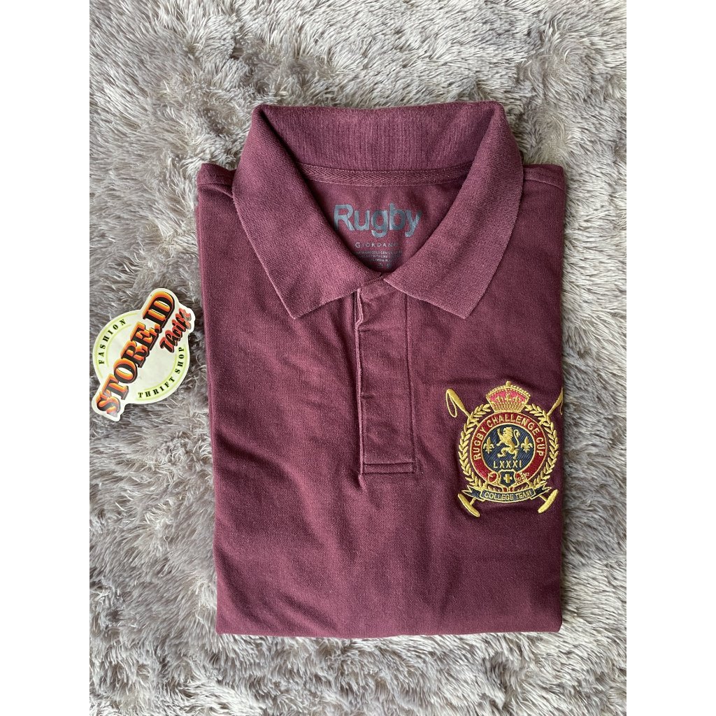 Polo Rugby Giordano Merah Maroon