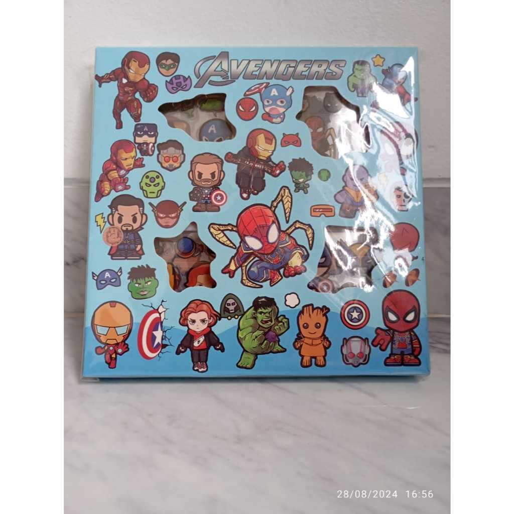 

Sticker SUPERHERO Mix Avengers Superman Spiderman Marvel isi 100 Lembar per box