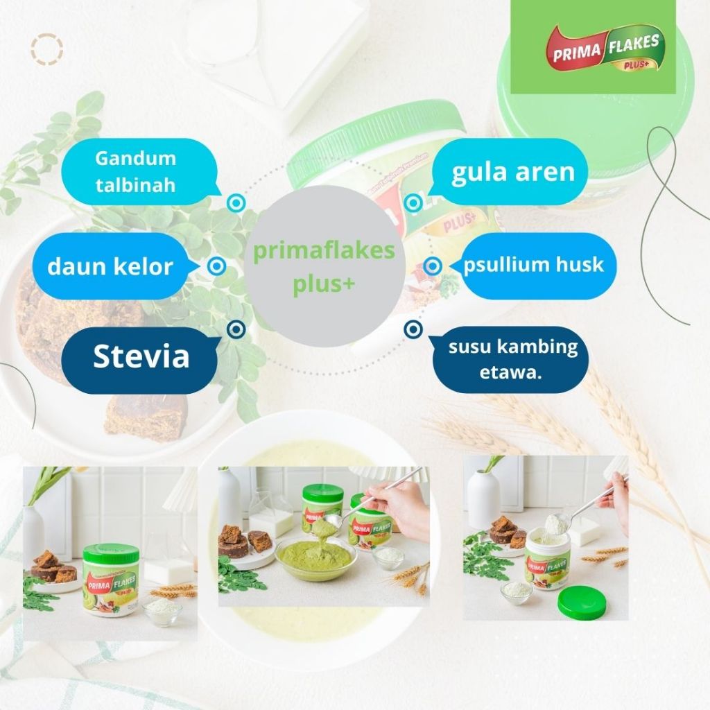 

QH PRIMAFLAKES PLUS+ BUBUR SEREAL GANDUM TALBINAH BANTU ATASI MAAG ASAM LAMBUNG GERD
