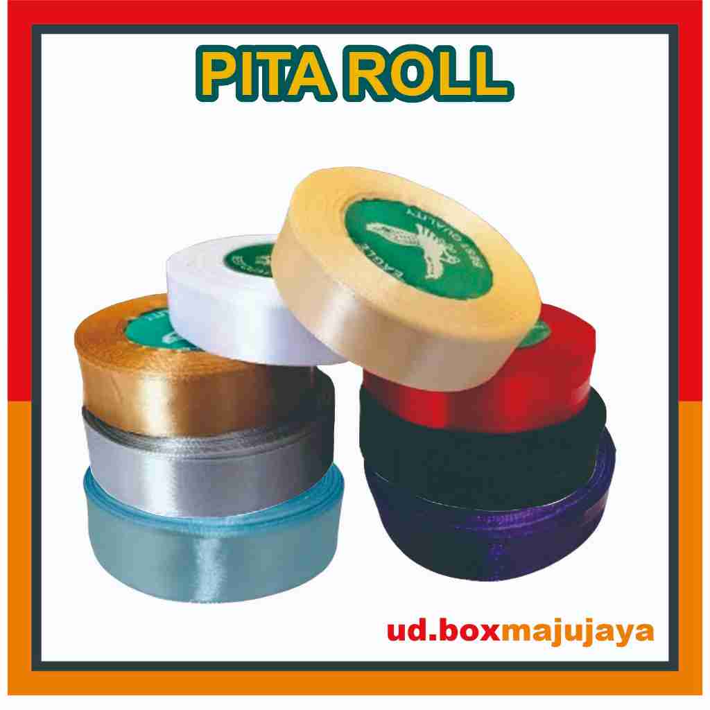 

Pita Satin 2 cm atau 3/4 inch Pita Polos Roll 20 meter / Pita Kado
