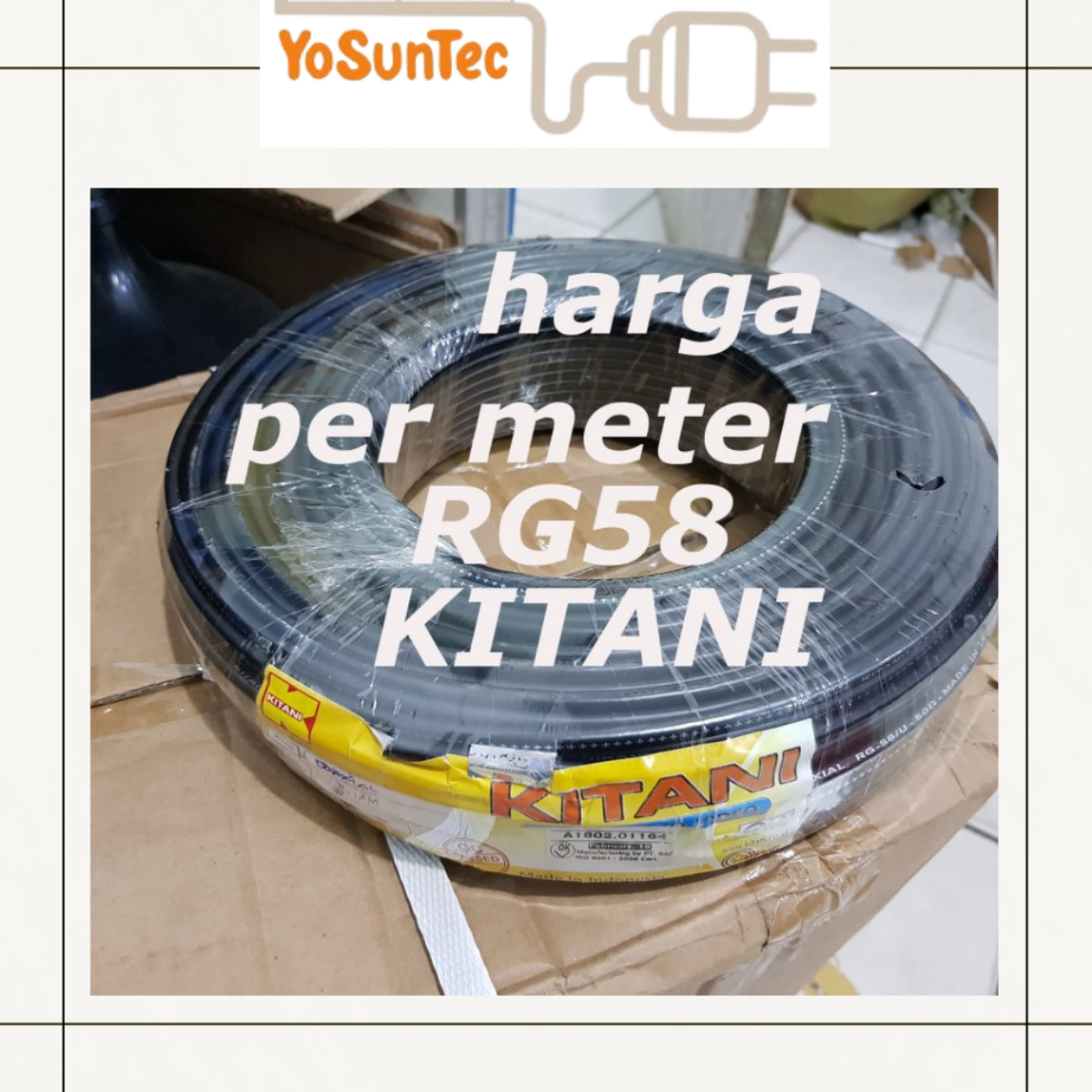 Kabel Coaxial RG58 KITANI 50 Ohm RG 58 Cable Transmisi Sinyal Repeater