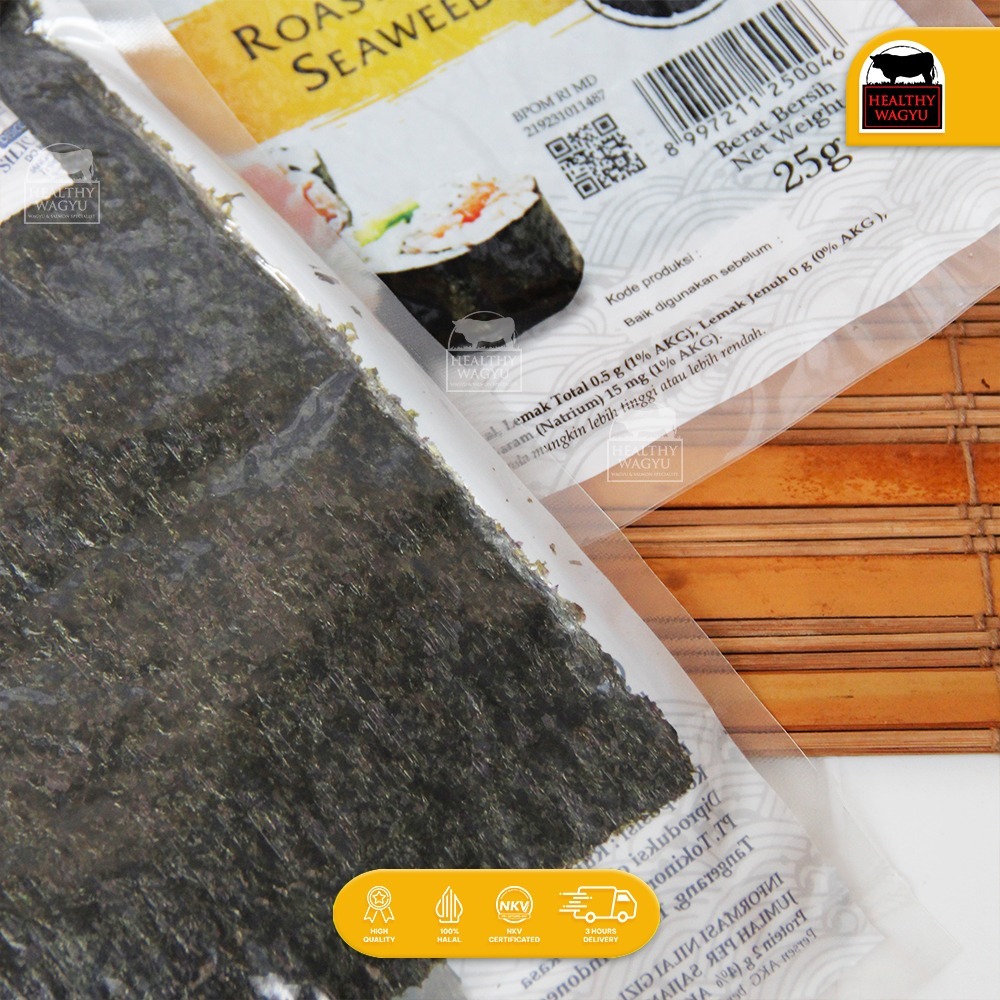 

RB Sushi Nori Halal Seewed Rumput Laut Sushi 10 Lembar HealthyWagyu