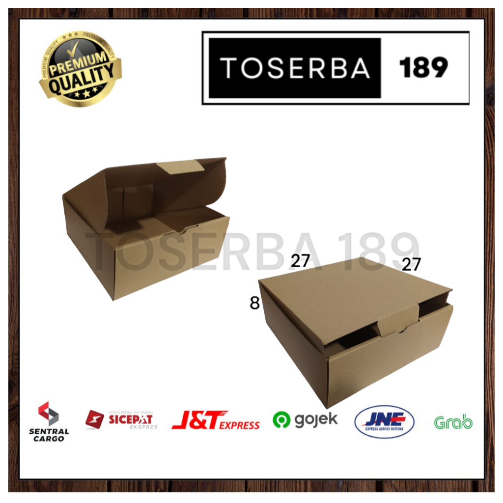 

kardus packing diecut/box pizza uk 27x27x8 cm