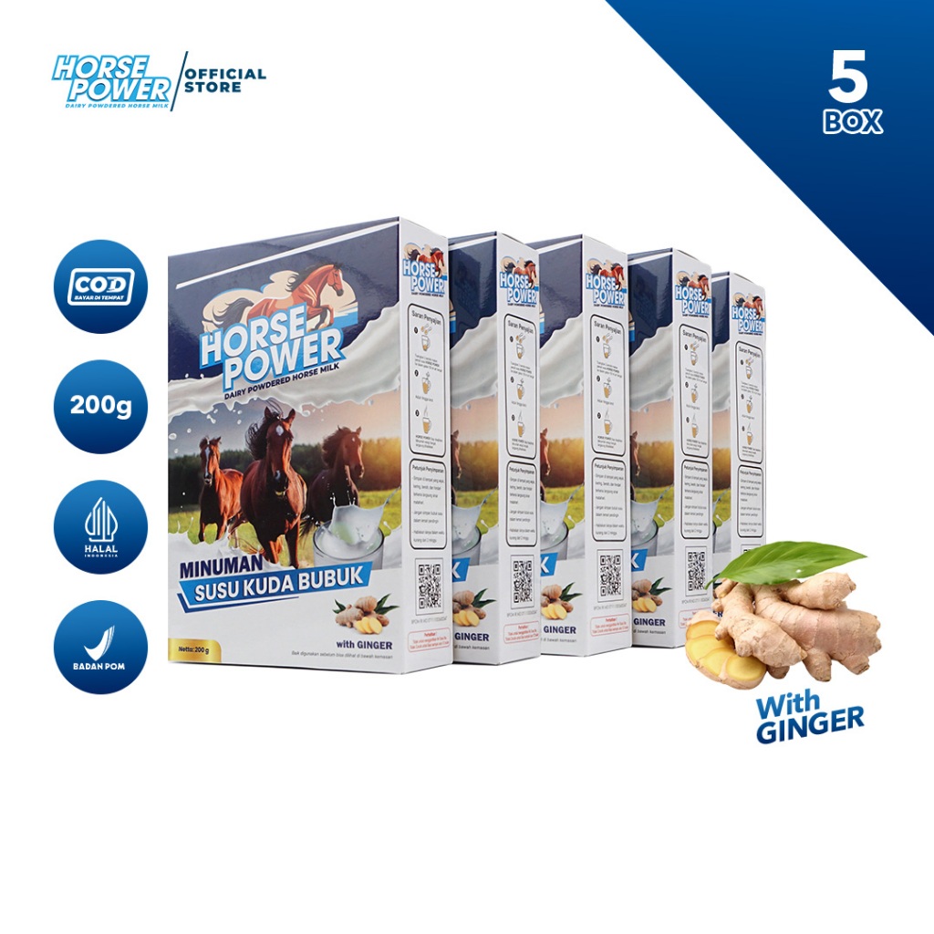 

Horse Power - Minuman Susu Kuda Bubuk 200 Gram 5 Box - Menjaga Kesehatan Tulang dan Sendi
