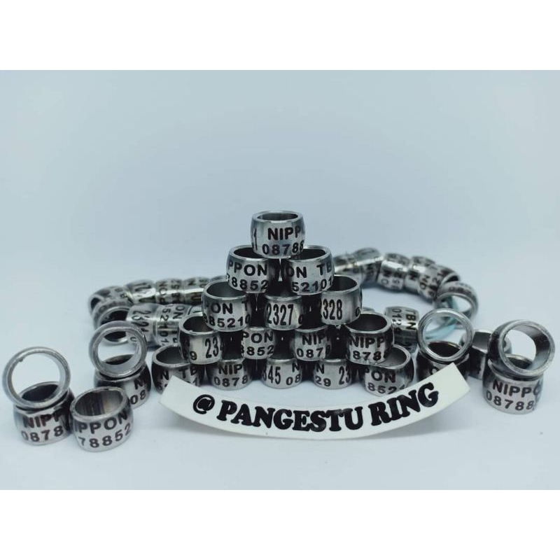 RING MERPATI MODEL DONAT BAJA LUBANG 7,5MM BISA CUSTOM NAMA,NO HP,DLL
