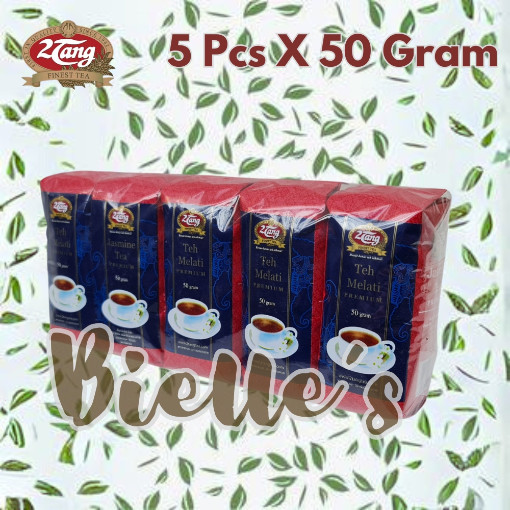 

5 Pcs x 50 Gram - Teh 2Tang Premium Jasmine Tea 5Pcs x 50Gram - SLOP SLAWI TEGAL - 2 Tang Teh Melati Bubuk 50gr Tubruk - Finest Tea 50 gr Awur