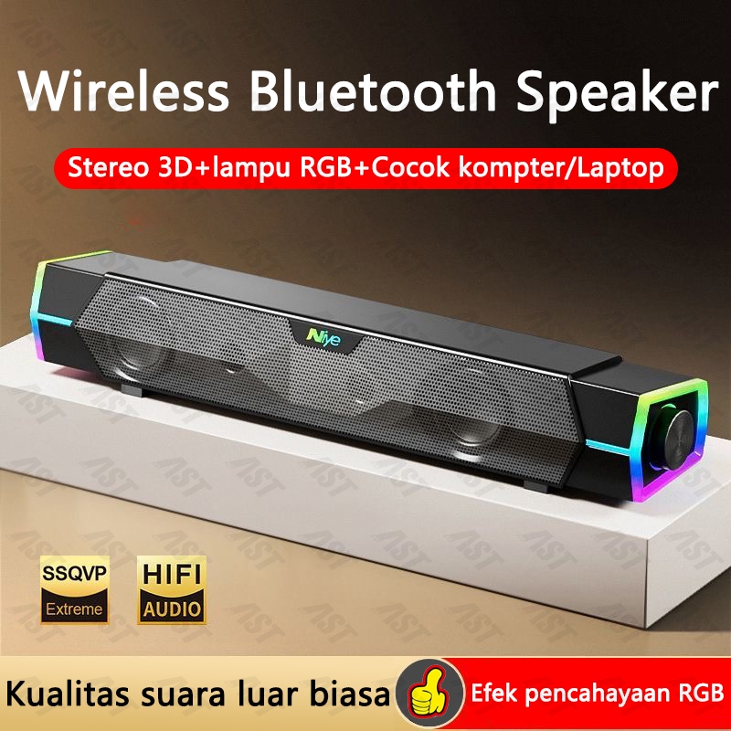 Speaker Stereo Bluetooth 100% Surround Bass Multimedia Komputer/Laptop RGB Audio subwoofer