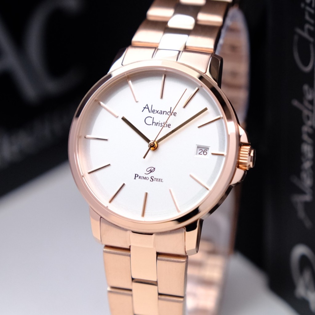 Alexandre Christie Wanita Terbaru 2024 Original AC 1032 Rosegold White