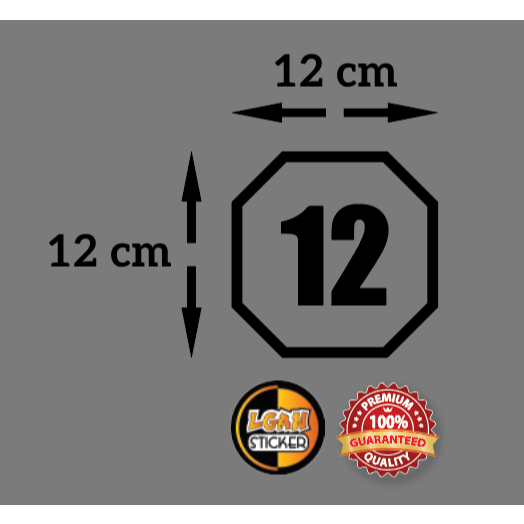 

STICKER CUTTING LABEL ANGKA MODEL SEGI 8 UKURAN 12 CM BAHAN MERK ORACAL GLOSSY