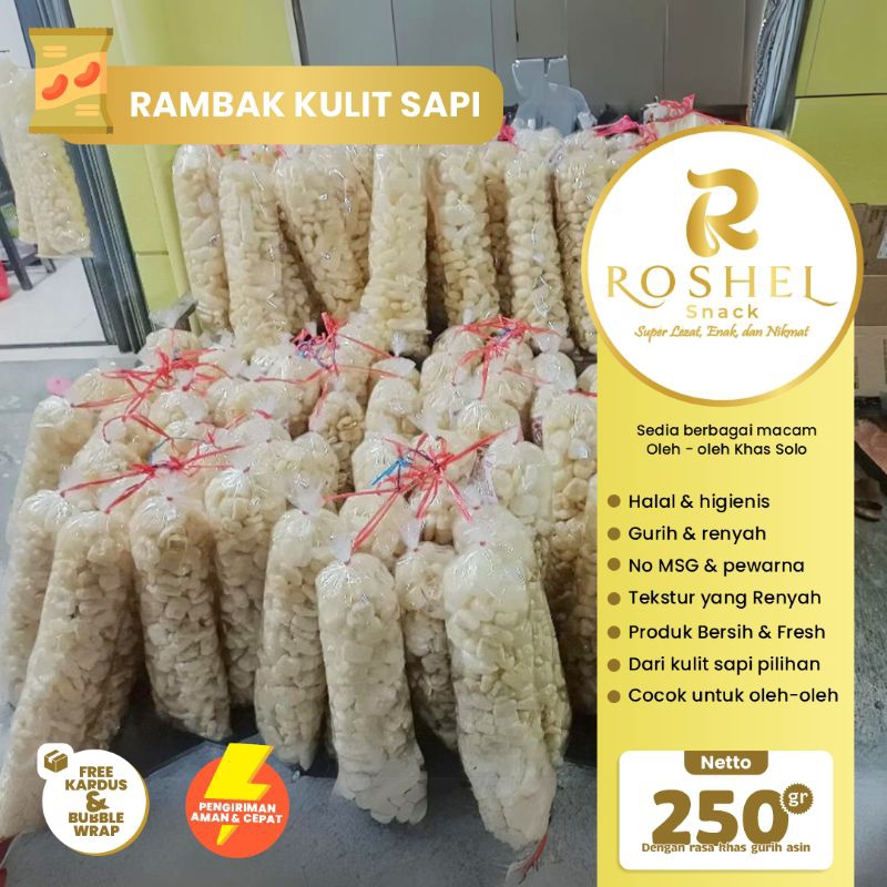 

Kerupuk Kulit Sapi Asli 250gram Gurih Asin Camilan Santai Siap Makan