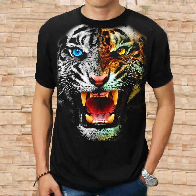 Kaos Pria Macan Fullprint Kuning 3D / Kaos Pria Keren / Kaos Pria Murah / T-Shirt Pria Distro