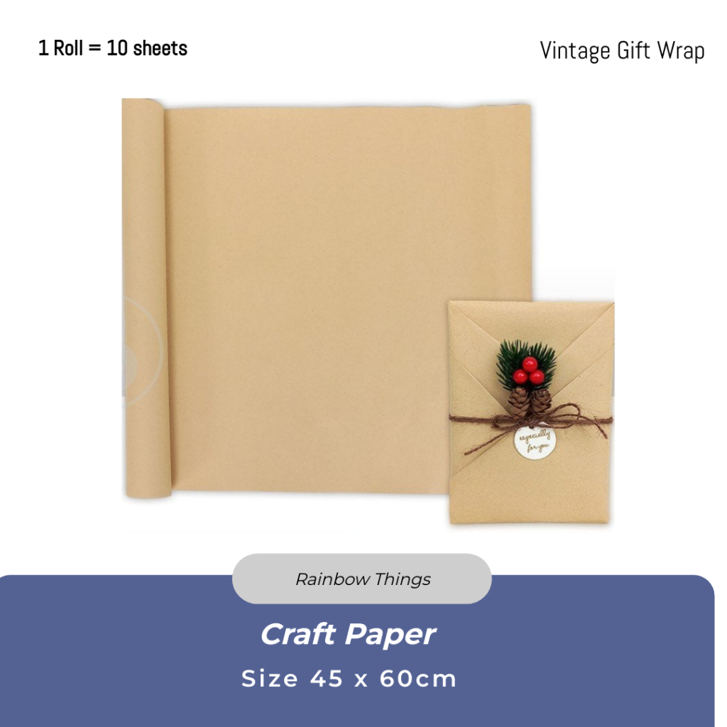 

Kertas Kado Kraft (1 roll isi 10 lembar) CRAFT PAPER