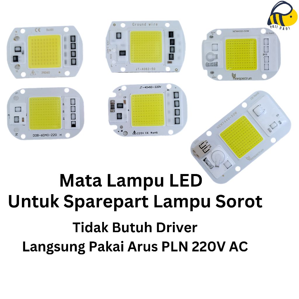 LED Chip 50W AC 220V Sparepart Mata Lampu LED COB 50 Watt Langsung AC Tidak Butuh Driver Ballast