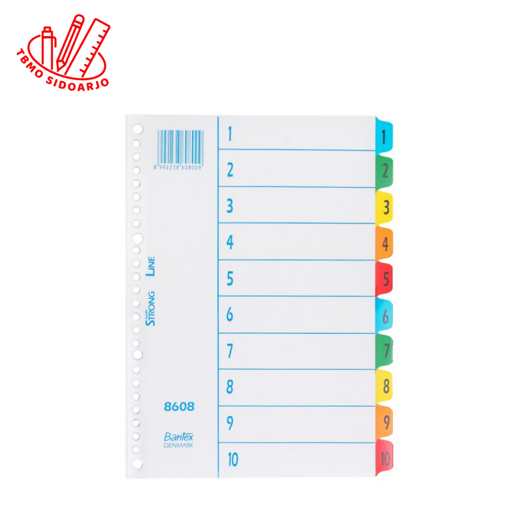 

TBMO Bantex Index (1-10) 26 Holes For Multiring Binder B5 8608 00