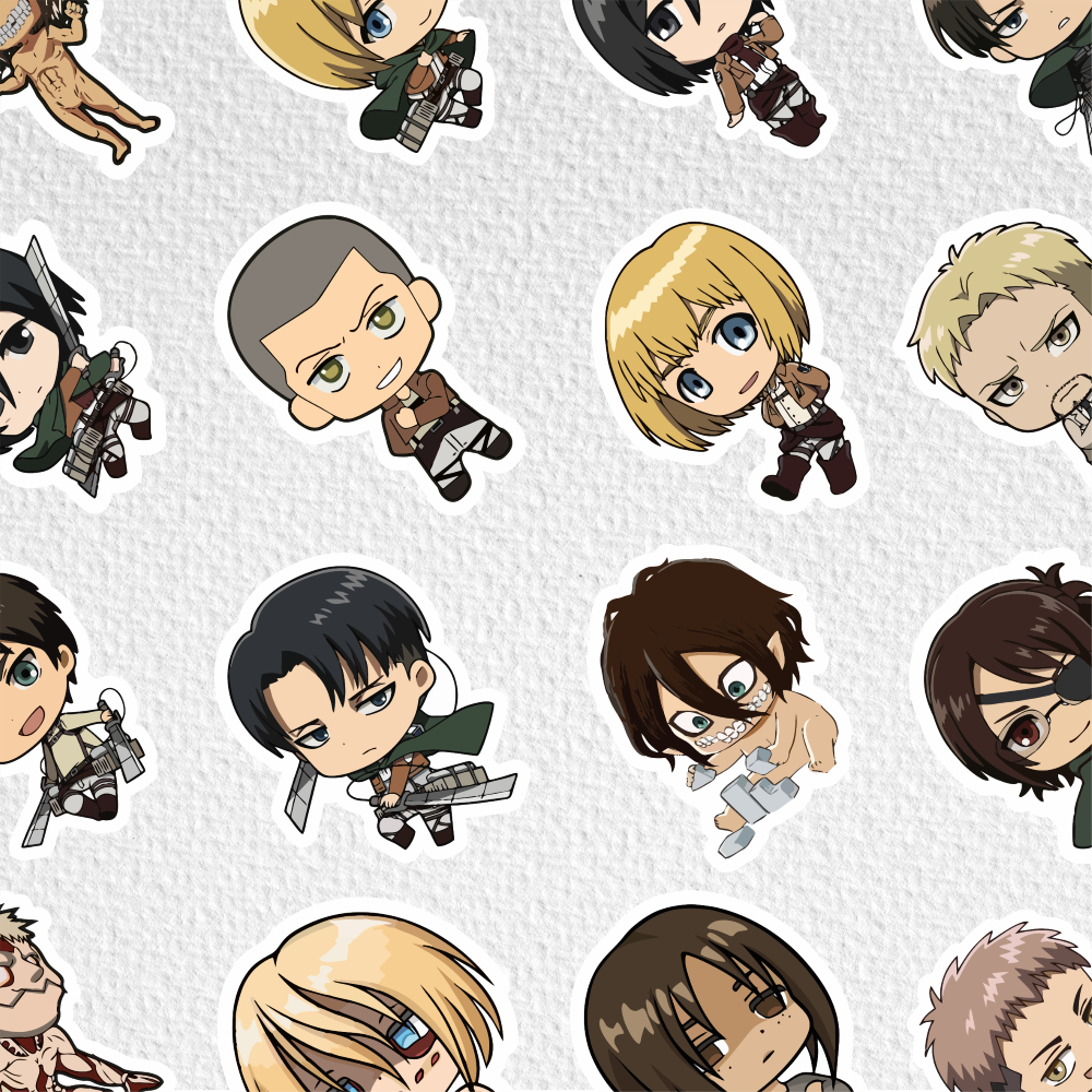 

[ VINYL & CHROMO 7 CM] ANIME cetak stiker Game/STIKER MURAH TEMA ANIME ATTACK ON TITAN/murah/stiker medium/attack on titan