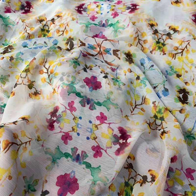 kain sifon yoryu motif - kain gamis sifon yoryu motif bunga