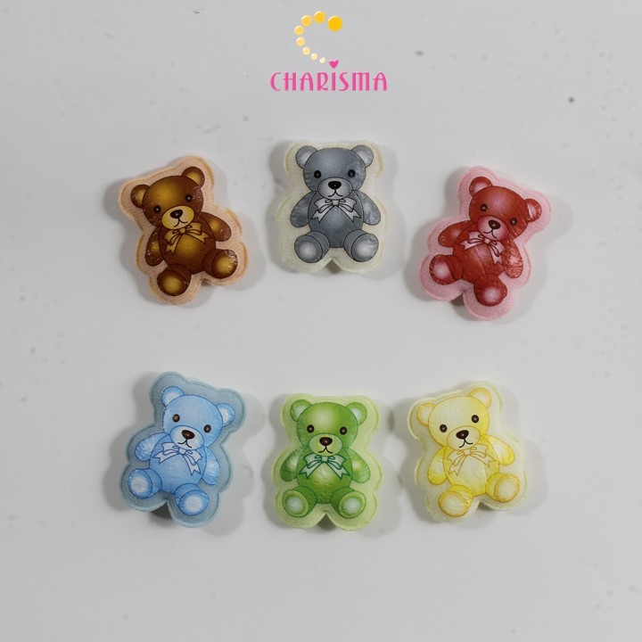 Charisma Aplikasi Beruang Warna - Aksesoris Beruang Kecil - Dekoratif Boneka Beruang