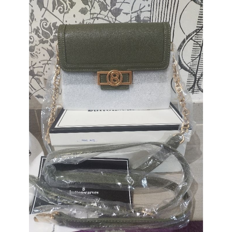 preloved tas buttonscarves Izzy shoulder bag-dark green