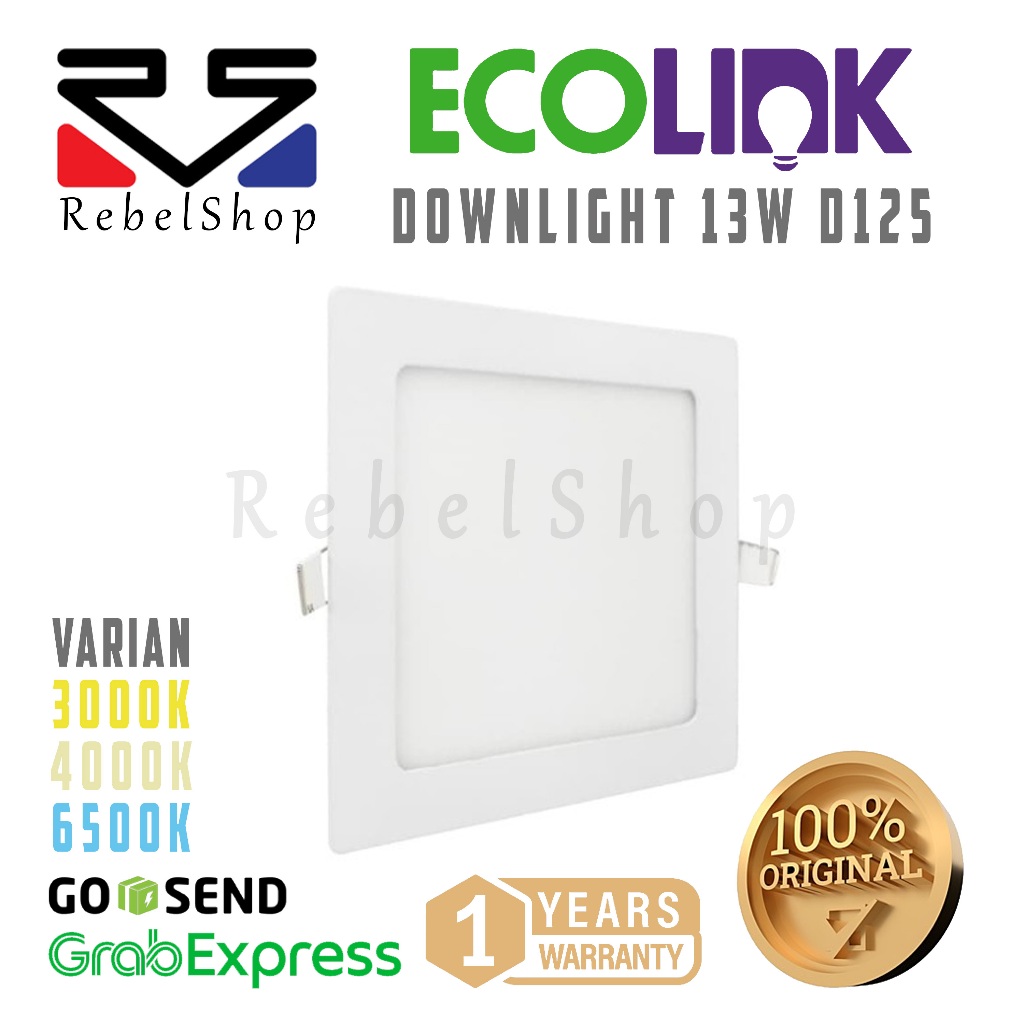 Lampu Ecolink LED Downlight Inbow 13 Watt Kotak - 13W 13 Watt 13Watt