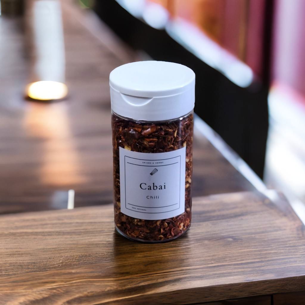 

Bumbu Rempah Cabai Bubuk Kasar/Chili Flake 30gram Kemasan Botol 100ml