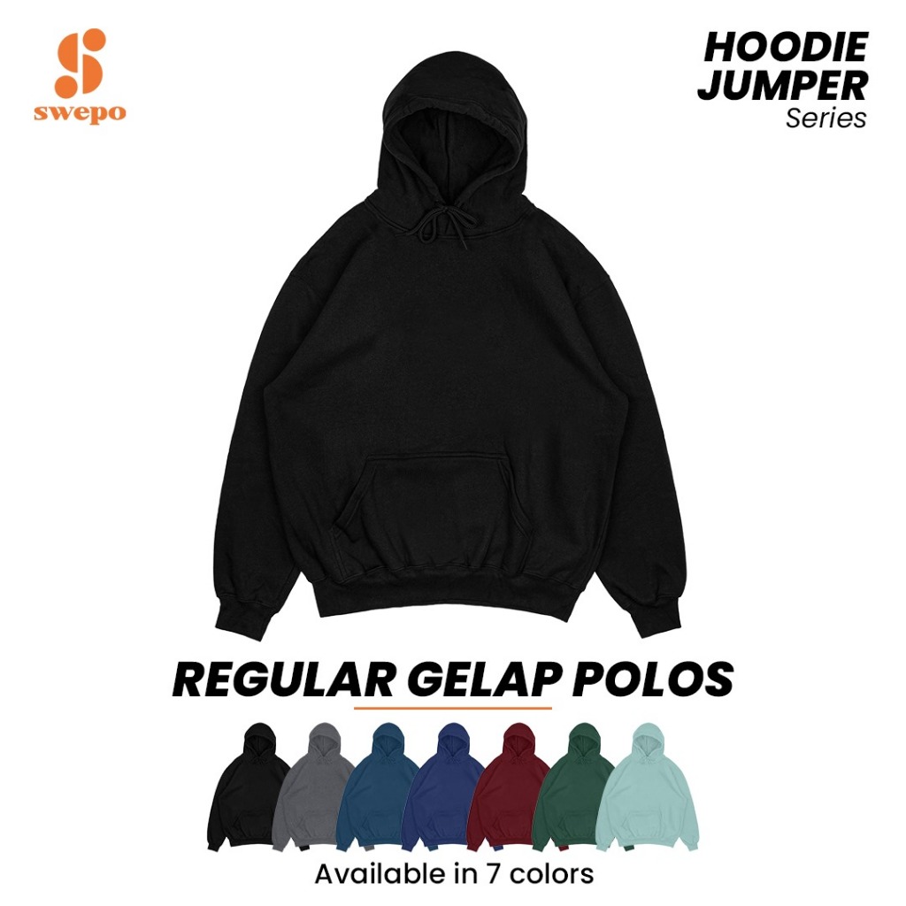 SWEPO Hoodie Jumper Reguler Polos Gelap Hoodie