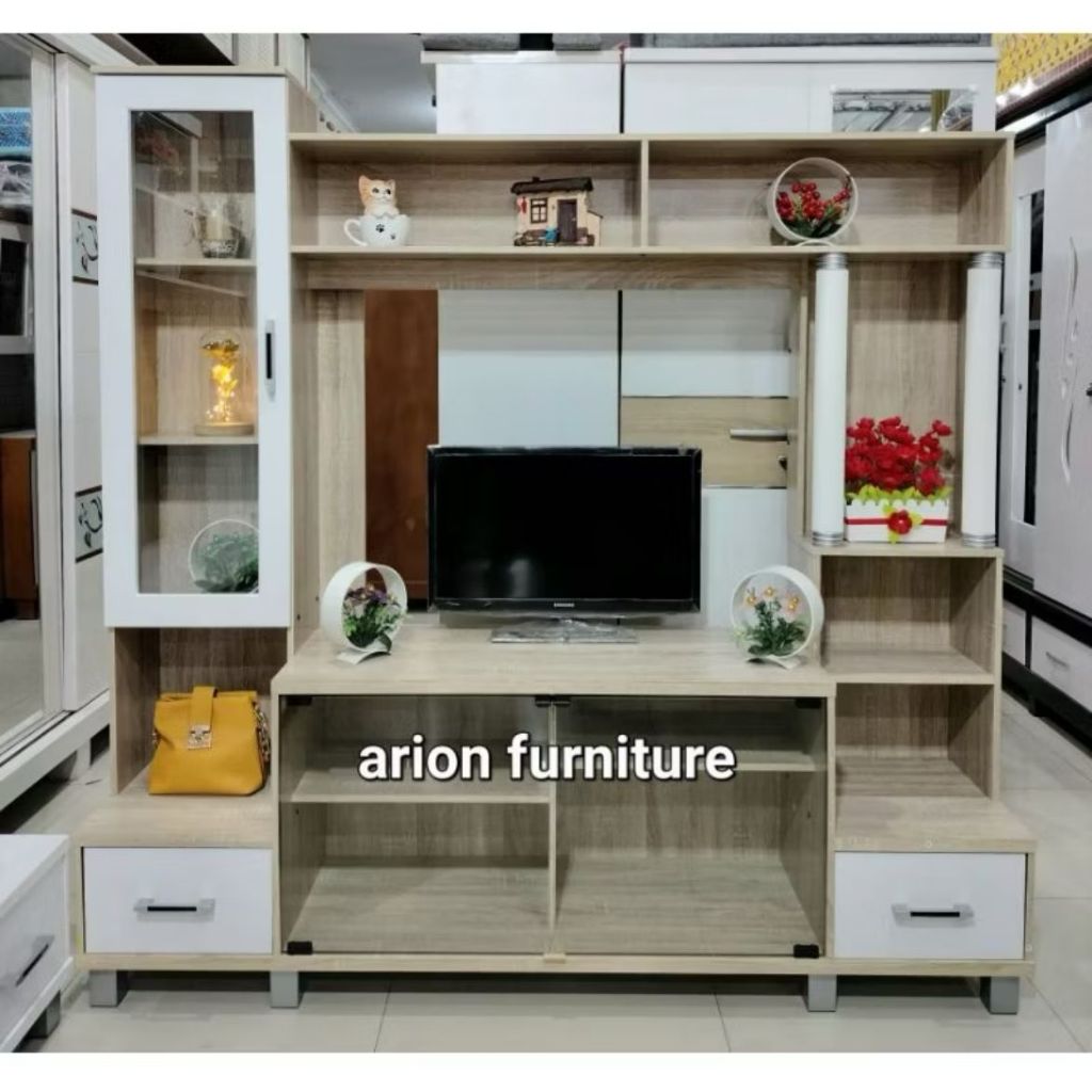Bufet TV 43inc / Penyekat Ruangan Minimalis / Lemari Hiasan KNOCKDOWN/bufet bongkar pasang/bufet paj