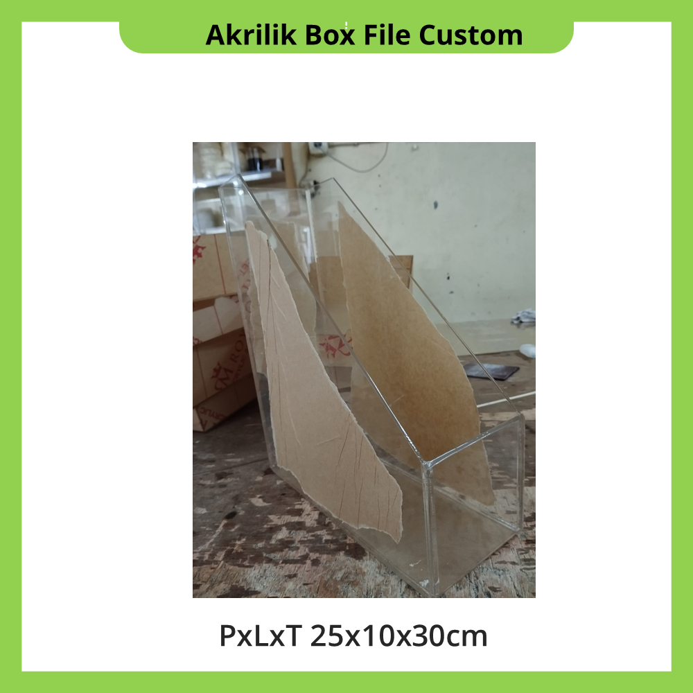 

Akrilik Box File Custom PxLxT 25x10x30cm