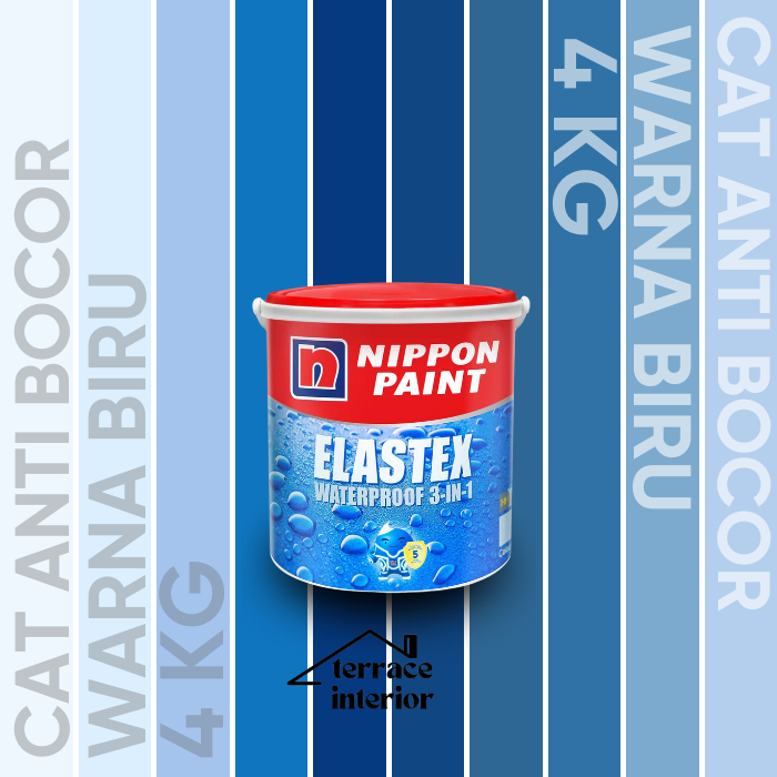 Cat Pelapis dan Anti Bocor Nippon Paint Elastex Warna Biru 4 KG