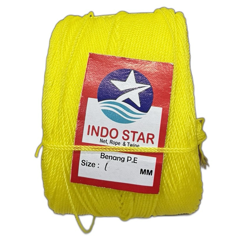 

TALI TAMBANG/PLASTIK/KAMBING/NYLON 1 MM MERK INDO STAR / BENANG PE WARNA WARNI 1MM