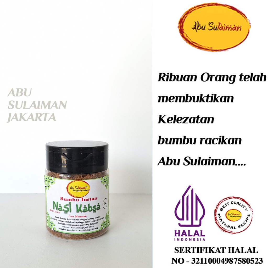 

PREMIUM PRODUCT! BUMBU KABSAH INSTANT ABU SULAIMAN / KABSAH INSTANT SEASONING BOTTLE VERSION