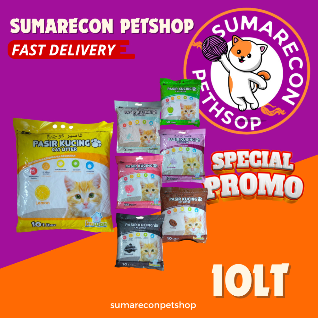 Pasir Kucing Kawan 10 liter PASIR GUMPAL WANGI