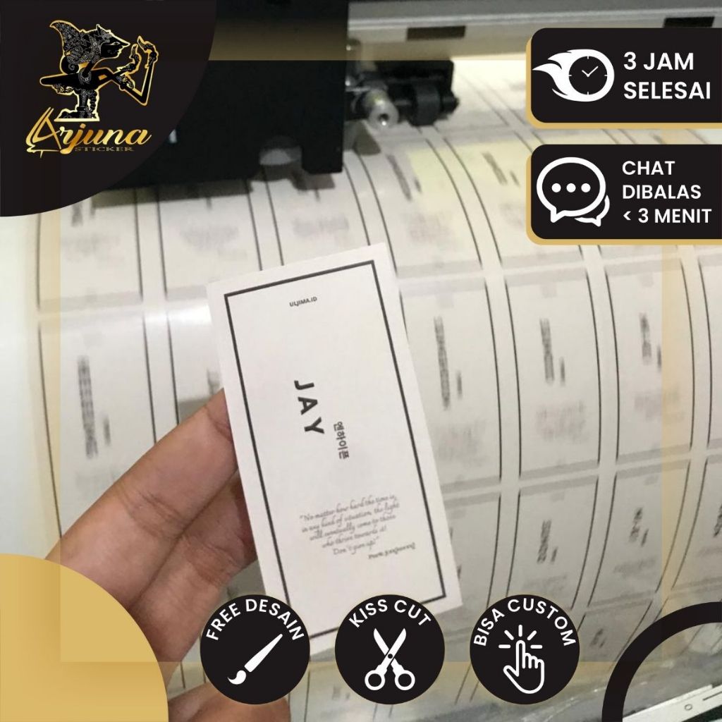 

SPV 13 8-15 Arjuna Cetak Stiker Vinyl Kotak Label Makanan Print Sticker Custom Kemasan Termurah