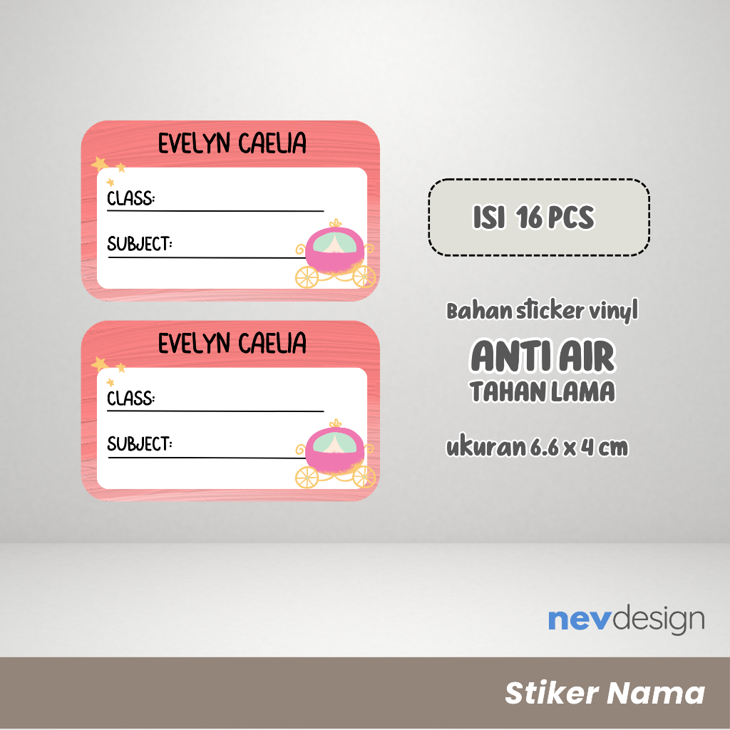 

Stiker Nama Alat Tulis Sekolah - Label Buku - Karakter Minimalis - Custom Anti Air Waterproof - SN5-001 - Nev Design