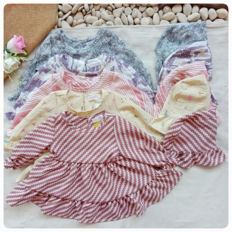 GROSIR 42.550, DRESS ANAK MURAH, DRESS BELVA, Usia 6 - 24bln