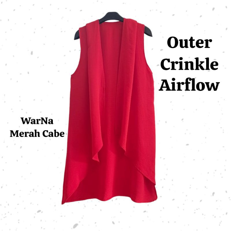 outer cardigan crinkle airflow / outer merah cabe