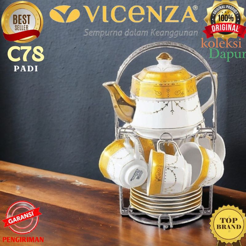 Tea set Vicenza, PERLENGKAPAN MINUM TEH C78 PADI, tea set Vicenza dilengkapi 6 pcs cangkir Vicenza 2