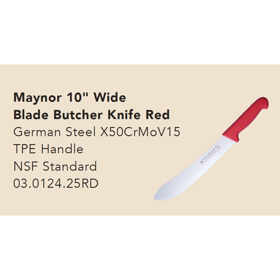 Waldemar Maynor Wide Butcher Knife German Steel Pisau Jagal Sembelih Pisau Dapur