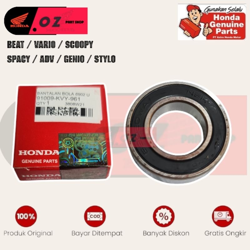 91009KVY961 AHM - Bearing Pully 6902 BEAT SCOOPY SPACY VARIO GENIO ADV STYLO ORIGINAL