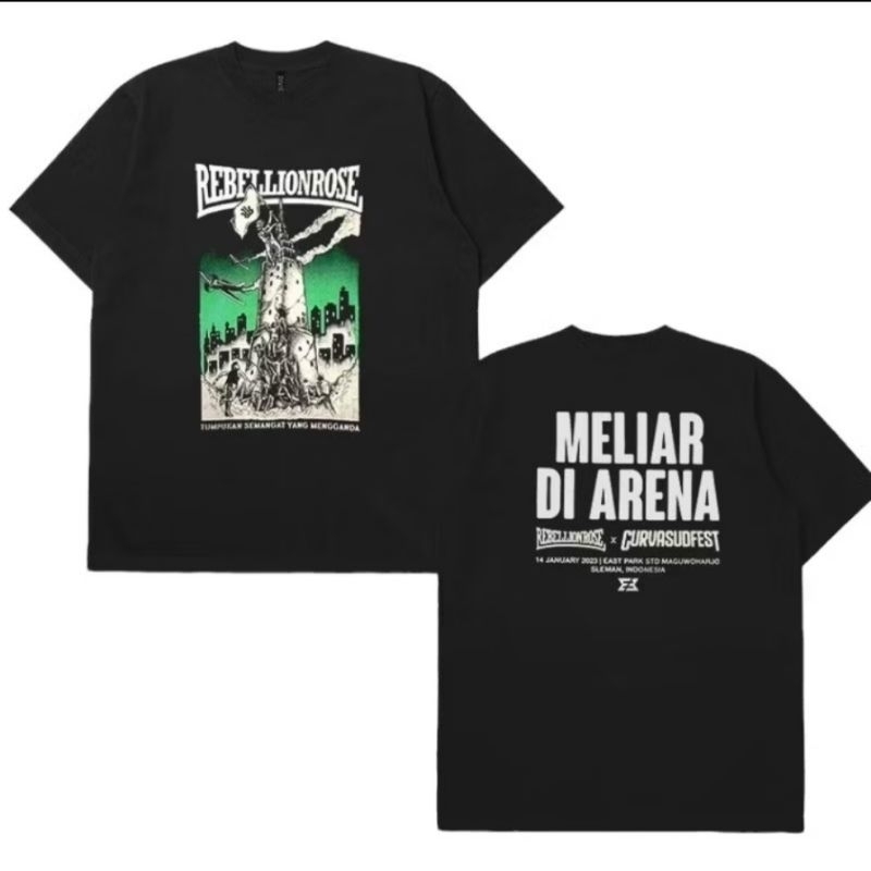 Kaos T-Shirt Rebellion Rose Curvasudfest | Baju Distro Pria Wanita 24s ~ FREE STIKER