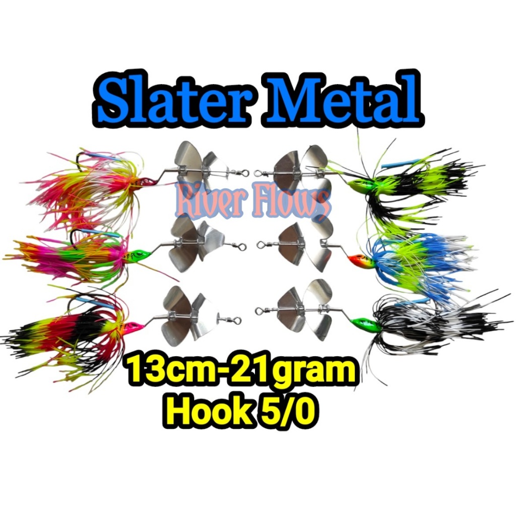 Umpan Mancing Toman Gabus Slater METAL Buzzbait Double Blade 21 gram Single Hook