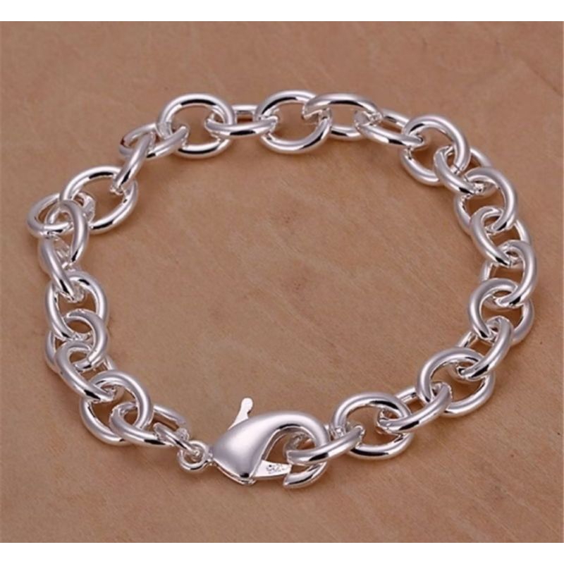 Gelang titanium rantai nori silver