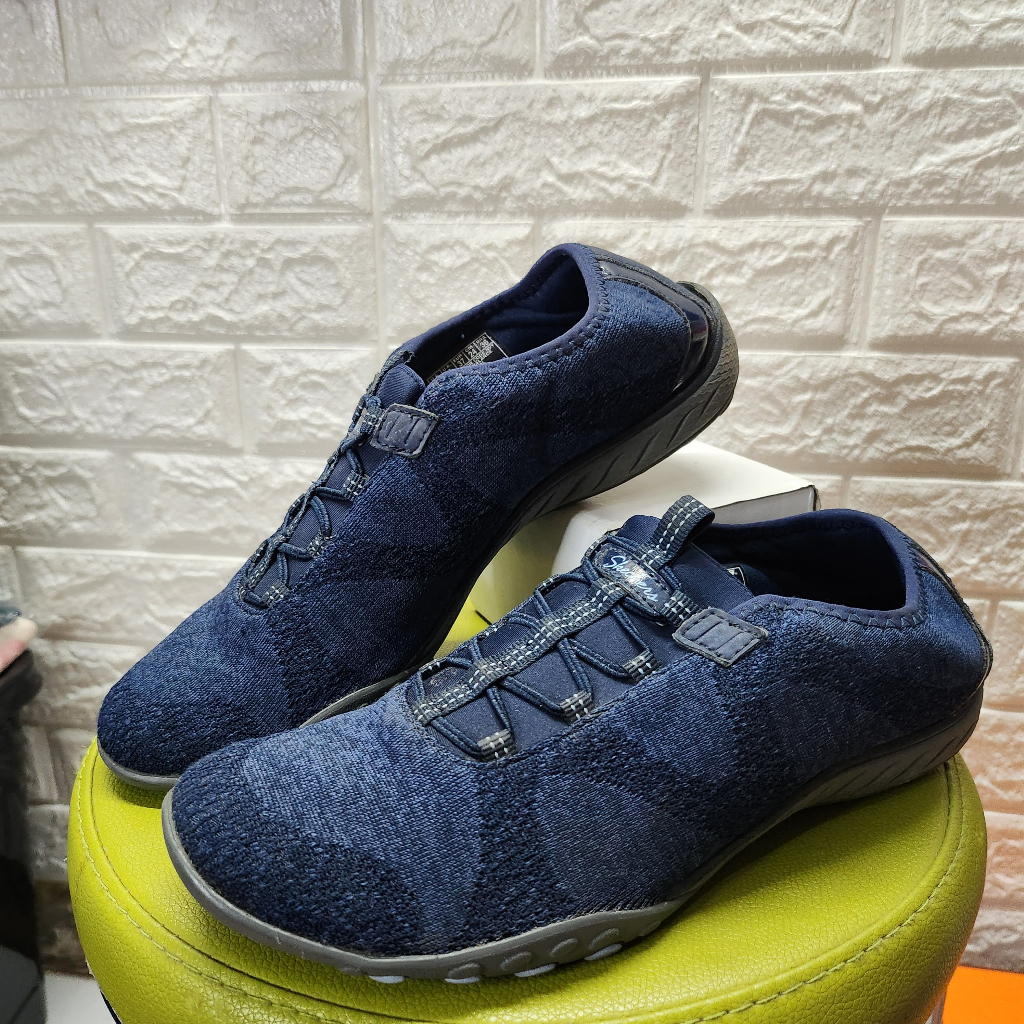 SEPATU CEWEK SKECHERS ARCH FIT COMFY QUO NAVY SECOND SZ 38 REAL PIC