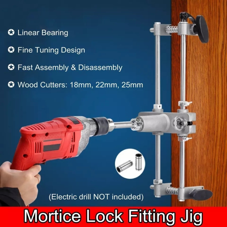 Mortiser door lock fitting jig kit tool lobang pintu kayu