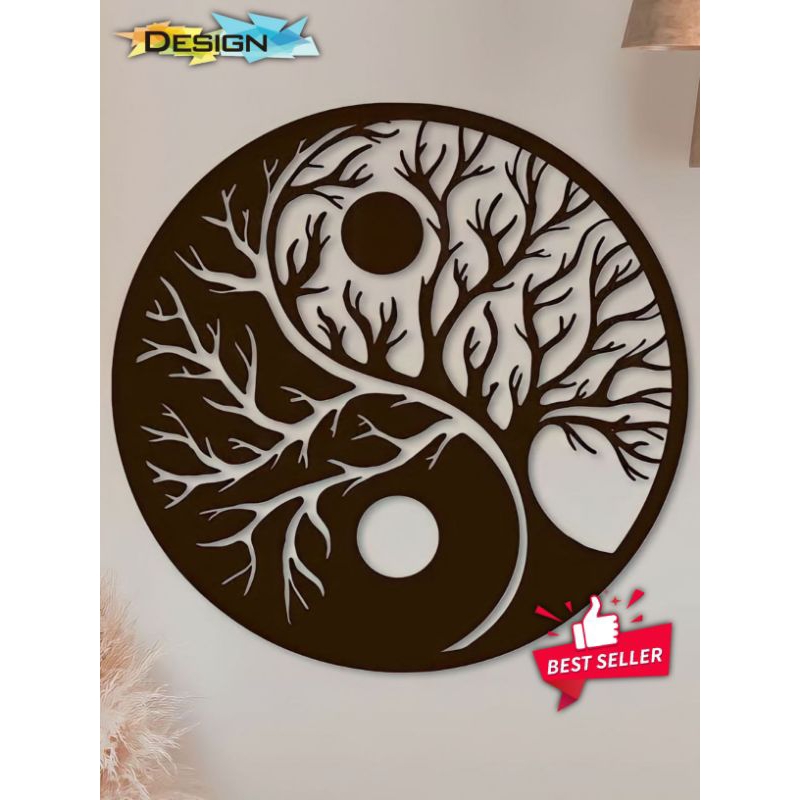 Dekorasi dinding Model 5 Yin & Yang estetik