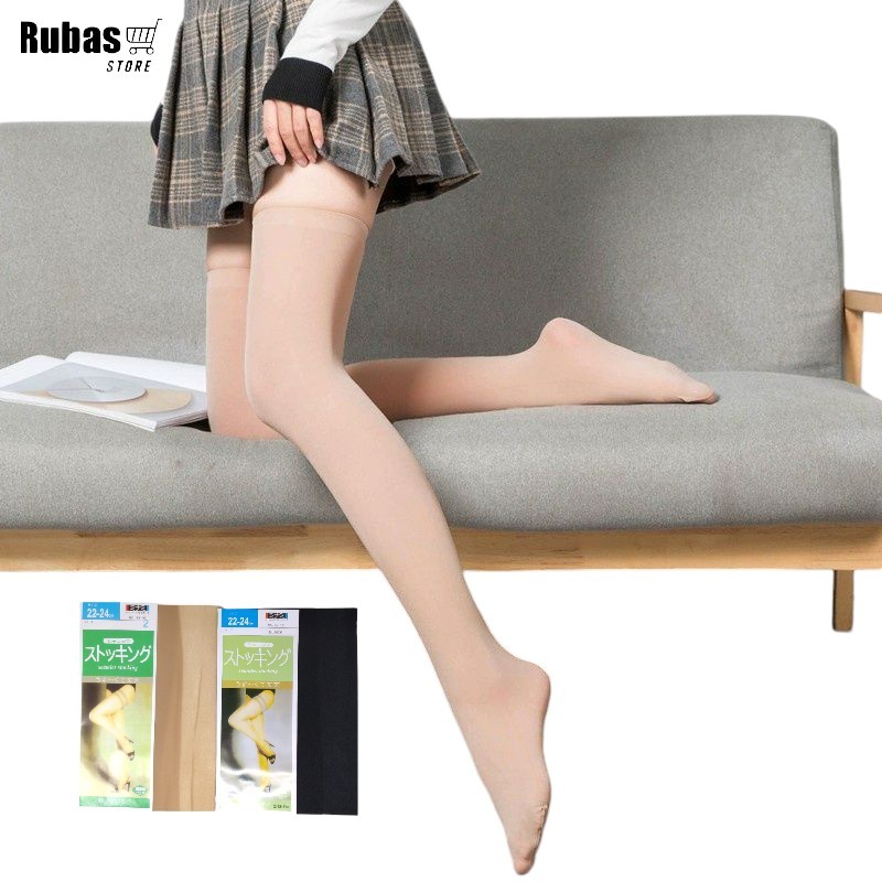 Sheleg, Stoking Wanita Dewasa Sepaha Seamles Transparan Warna Cream Hitam