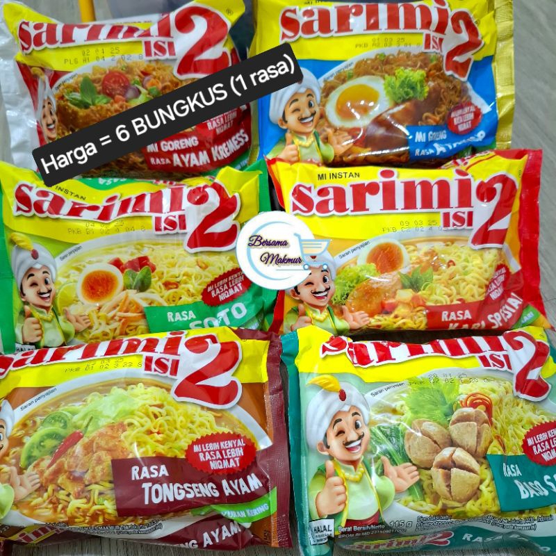 

Mie Sarimi isi 2 mi instant ayam kecap / kremes / tongseng / soto / kari / baso