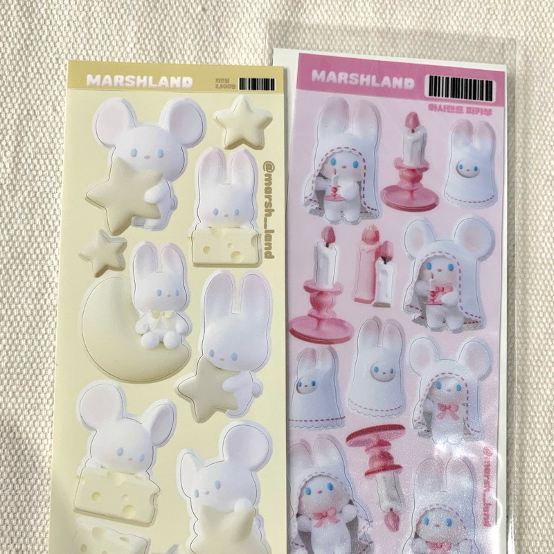 

Marshland sticker korea polco bunny, cat, mouse 3d, plant, clover, sailor, pirple, cupid pink, cherry, cheese, maid